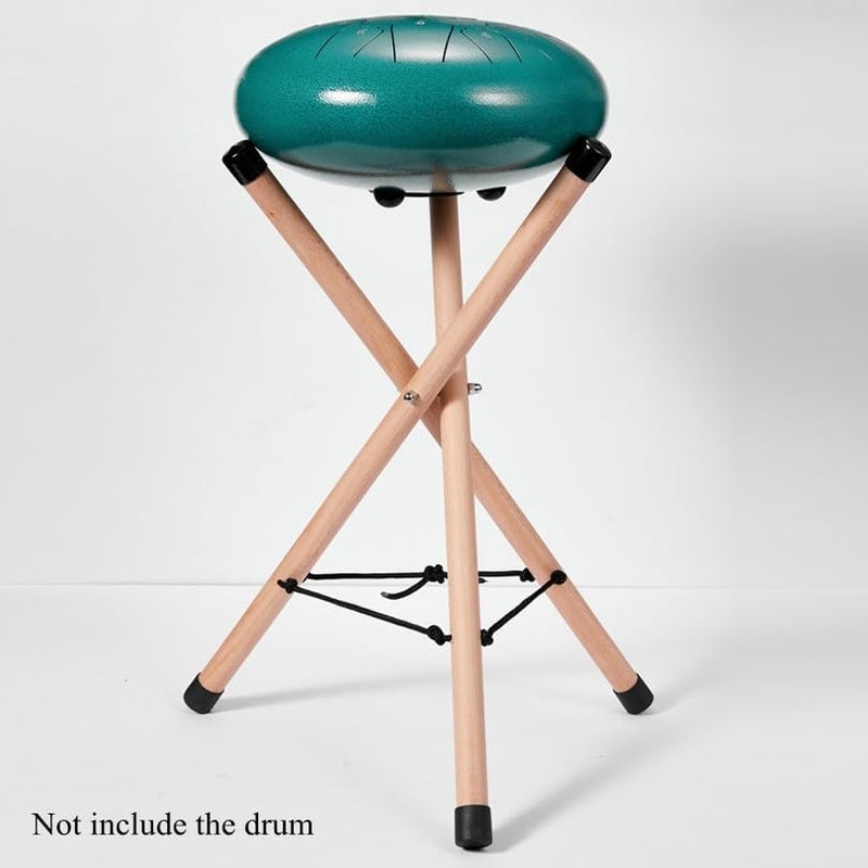 REMAGIC Handpan Drum Stand, Solid Beech Wood Tongue Drum Bracket, Adjustable Tripod Structure Drum Holder, Folding Drum Rack Snare Holder Bracket for 10 to 15 Inch Percussion Instrument, Snare Drum Stand - Image 4